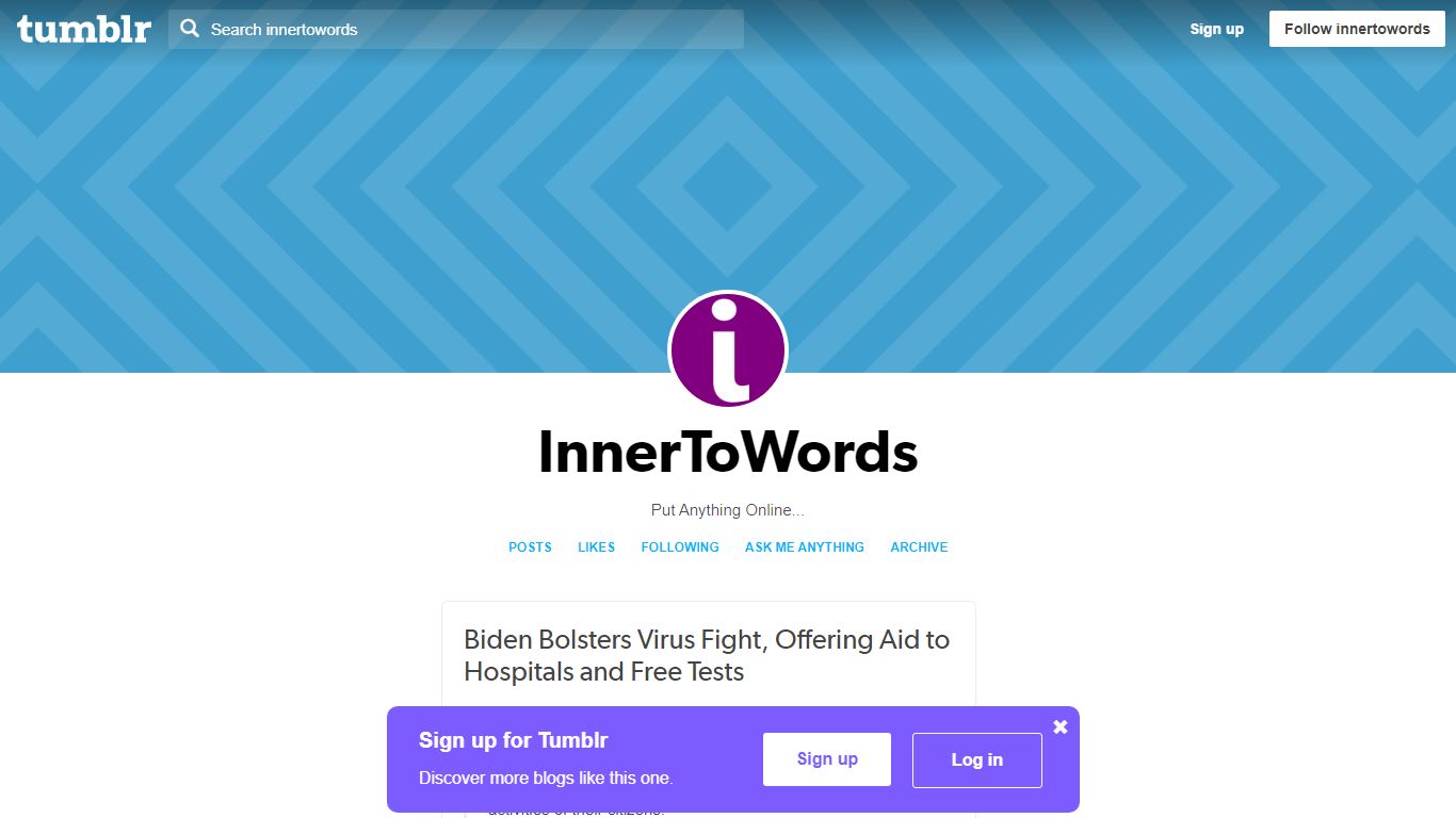 InnerToWords — Biden Bolsters Virus Fight, Offering Aid to...
